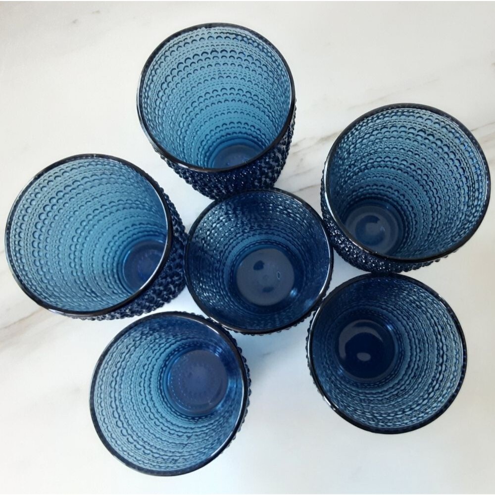 Littala Kastenhelmi Dewdrop Styled Blue Glasses 3 Water | 3 Juice - Picture 3 of 4